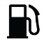 Symbole montrant, en silhouette, la vue de face d’une pompe à essence.