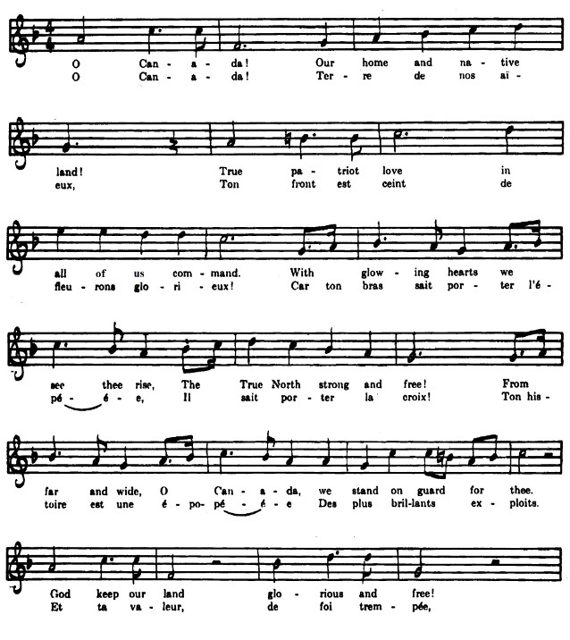 Paroles et musique de l’hymne national du Canada