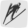 Marque affichant un athlète compétitionnant à l’épreuve de saut en ski