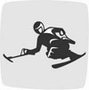 Marque affichant un athlète compétitionnant à l’épreuve de ski alpin