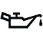 Symbol showing, in contour, the right side view of an oil can with a drip coming out of its spout.