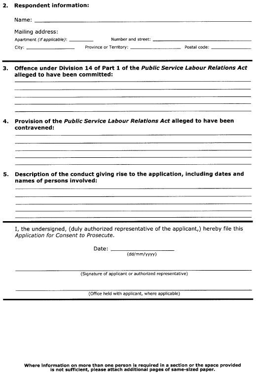 Continued Form 18 (Section 60) Application for Consent to Prosecute