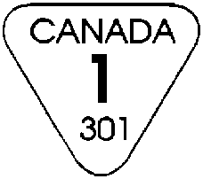 Contour d’un triangle inversé avec le texte CANADA 1 301 inscrit à l’intérieur