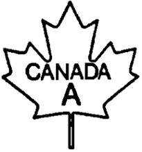 Contour d’une feuille d’érable avec le texte CANADA A inscrit à l’intérieur