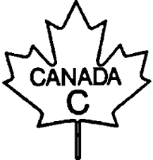 Contour d’une feuille d’érable avec le texte CANADA C inscrit à l’intérieur